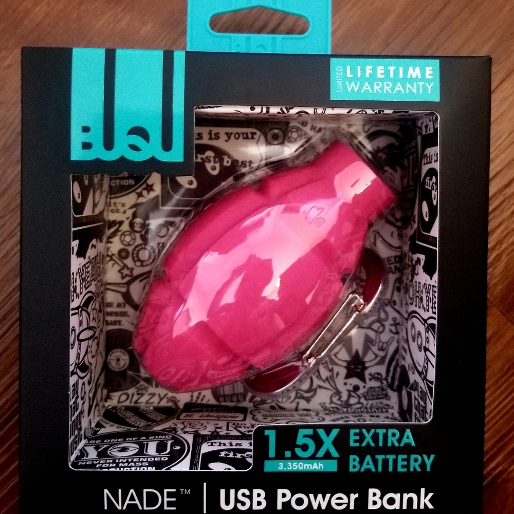 BUQU Nade USB Power Bank - IOS & Android, Pink NEW